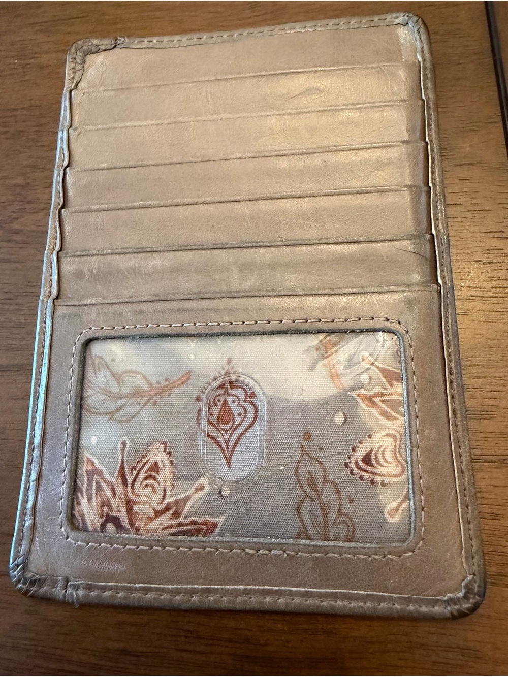 HOBO Taupe Leather Card & ID Holder